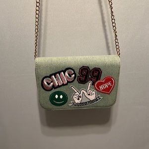 Olivia Miller Gold Chain Crossbody Purse | Emoji on the front